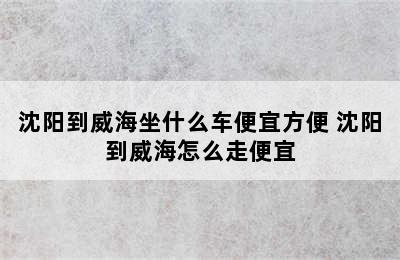 沈阳到威海坐什么车便宜方便 沈阳到威海怎么走便宜